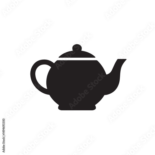 Classic Teapot Side View Silhouette