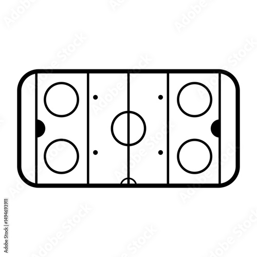 Hockey field icon vector. Hockey rink illustration sign. Hockey symbol or logo.