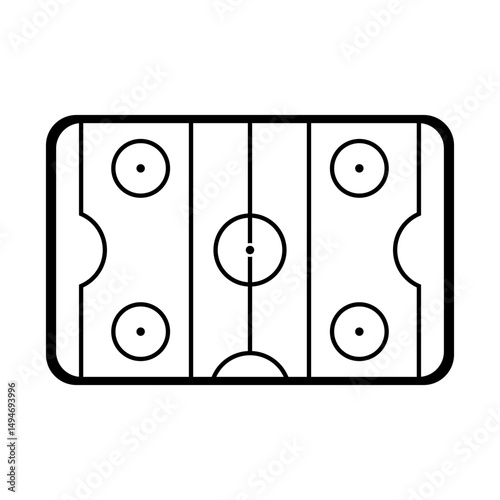 Hockey field icon vector. Hockey rink illustration sign. Hockey symbol or logo.