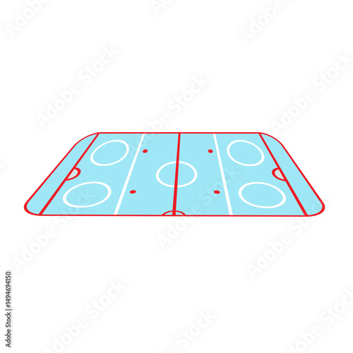 Hockey field icon vector. Hockey rink illustration sign. Hockey symbol or logo.
