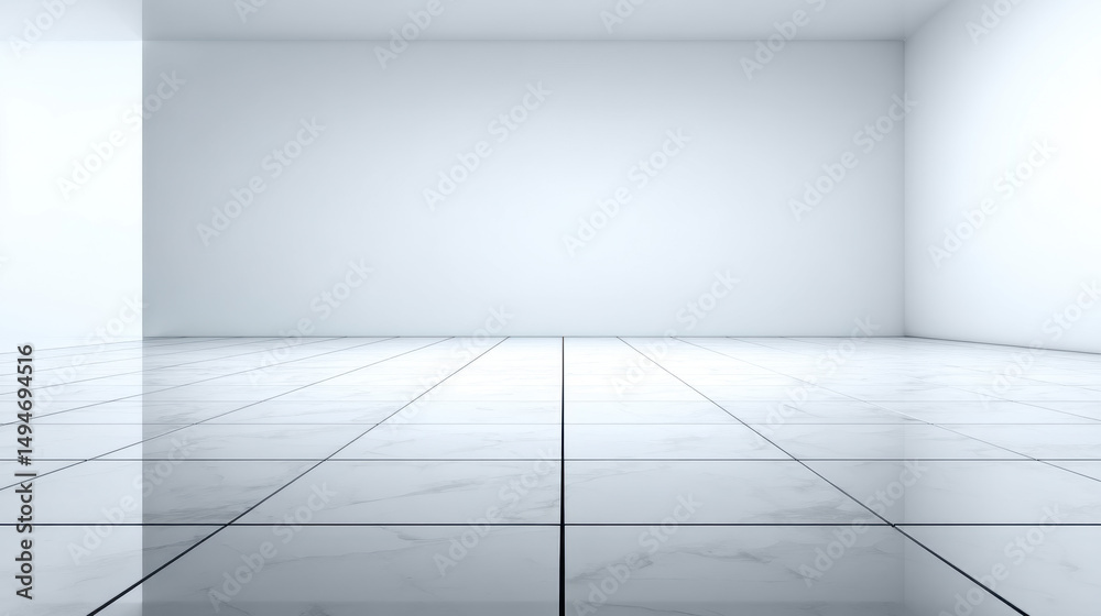 A large empty room with white walls and white flooring A large empty room with white walls and white flooring