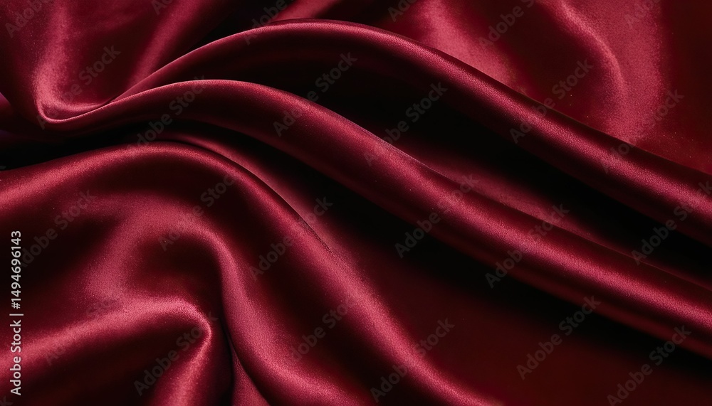 Obraz premium Luxurious deep red satin fabric drape texture