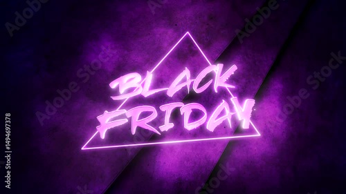 Animation Black Friday, Black Friday sale, Black Friday, unlimited Black Friday sale, celebration night, neon background, 4k video