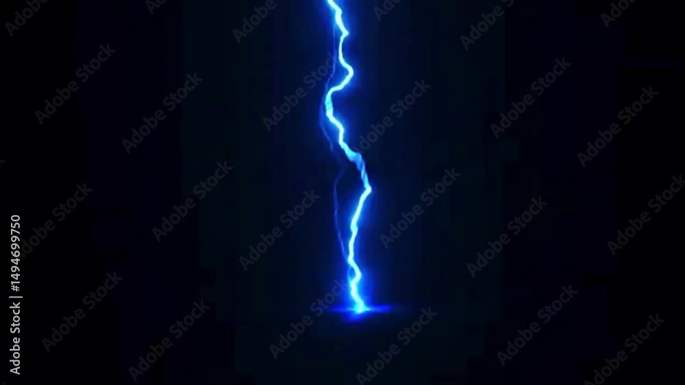 Lightning power overlay on green screen, Electric lightning, Animated bolt strike, lightning storm, blue light force effect, Blue Lightning flash Thunderbolt isolated on black background, Power effect