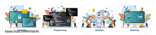 Scene of computer modeling robotics and programming class