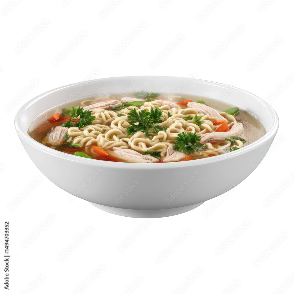 A bowl of chicken noodle soup close up isolated on white background.png isolated on transparent background A bowl of chicken noodle soup close up isolated on white background.png isolated on transparent background