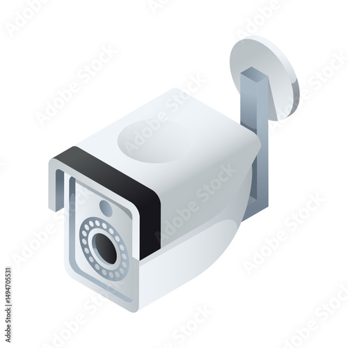 Security camera isolated isometric icon. Vector illustration cctv on white background. Vector isometric icon security camera