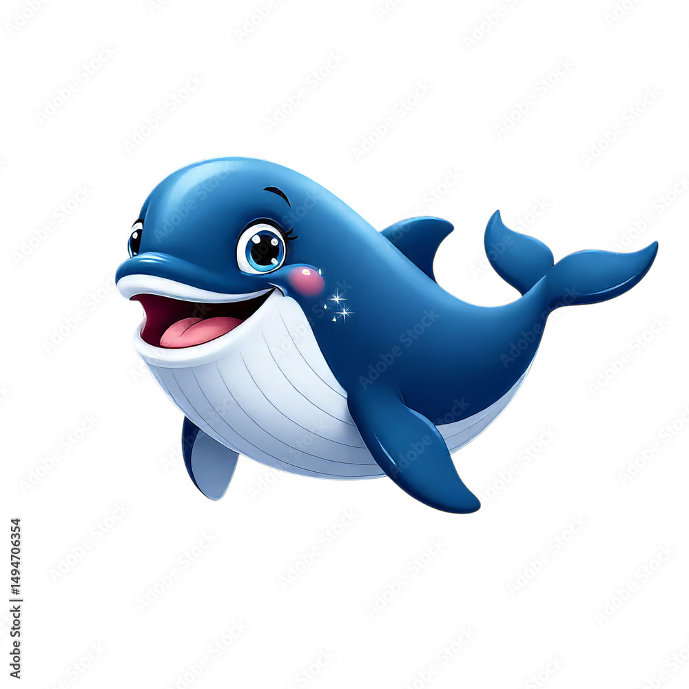 Obraz premium Blue Dolphin, Isolated Transparent Background, Versatile Graphic Element