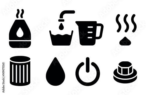 Home appliance solid icons set – filled, kitchen, household tools and symbols