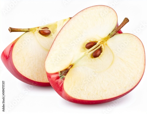 A fresh red Envy apple isolated on a clean white background, shown with a clipping path for easy use in design and editing.