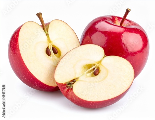 A fresh red Envy apple isolated on a clean white background, shown with a clipping path for easy use in design and editing.