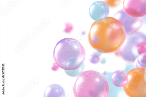 a bunch of colorful bubbles floating in the air