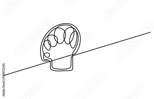 Chef Hat Web Banner with Continuous Line Icon