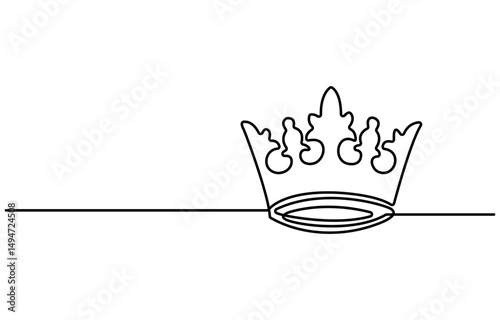 King Crown Neon Continuous Icon Design