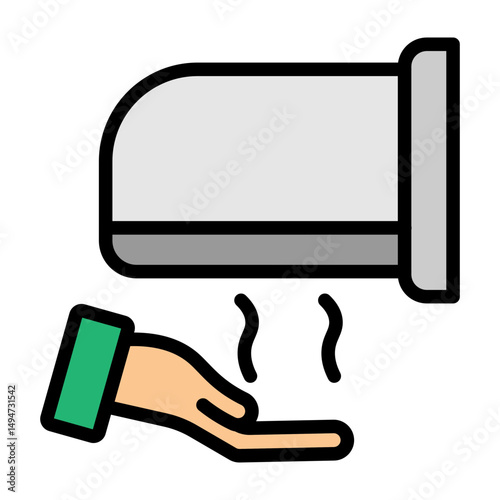 Hand Dryer Vector Filled Icon Design