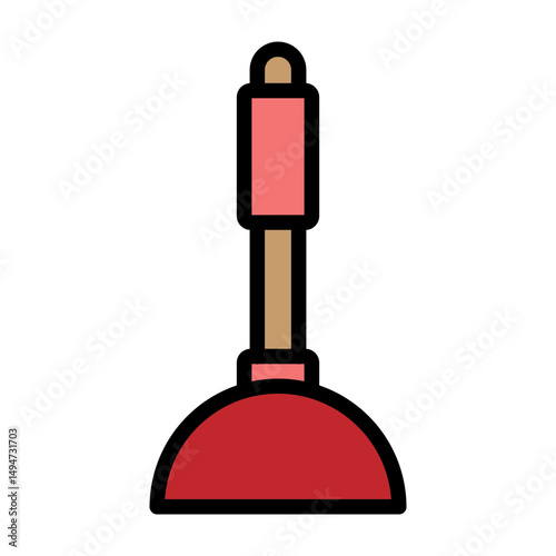 Plunger Vector Filled Icon Design