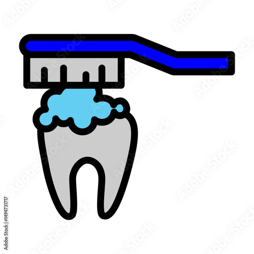 Brushing Vector Filled Icon Design