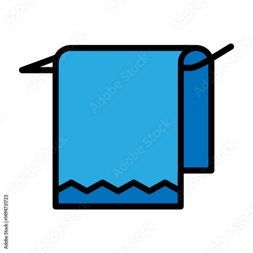 Towel Vector Filled Icon Design