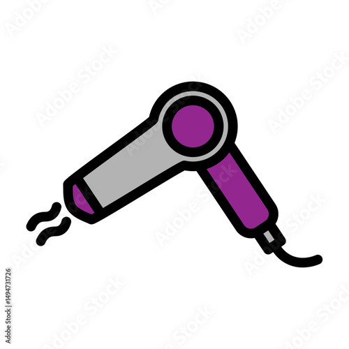 Hair Dryer Vector Filled Icon Design