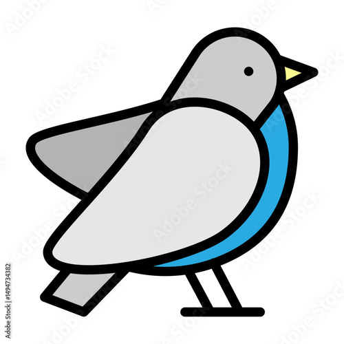 Bullfinch Vector Filled Icon Design