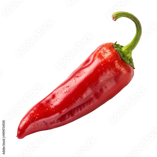 Piment d'Espelette isolated on white background highlighting bold French chili with warm aroma
