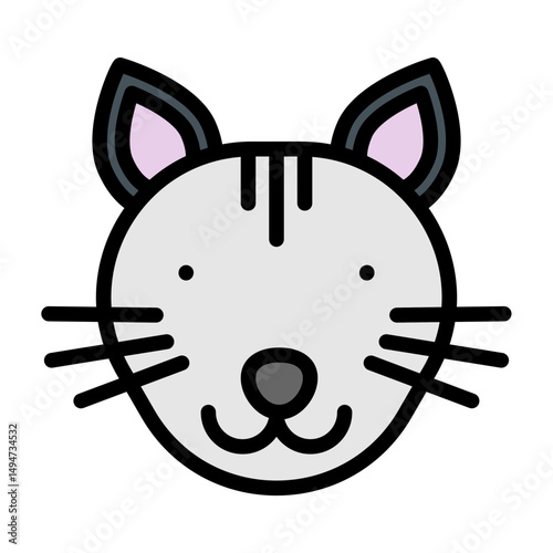 Cat Vector Filled Icon Design
