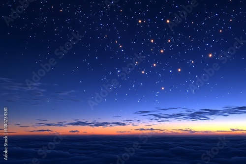 Otherworldly Galactic View with Glowing Orange Gas Clouds photo