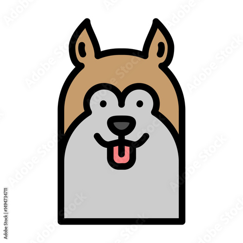 German Shaperd Vector Filled Icon Design
