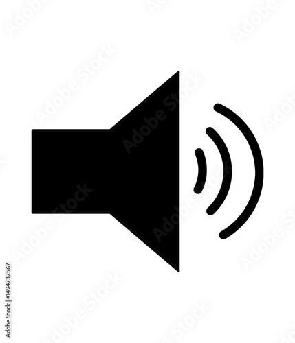 Cartoon illustration flat style sticker sound volume icon set with signal. Speaker, audio.