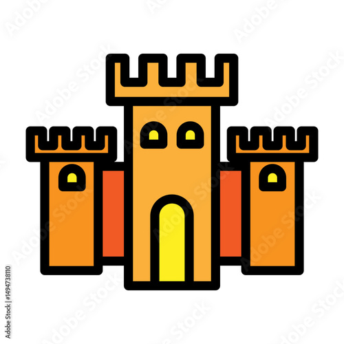 Castle Vector Filled Icon Design