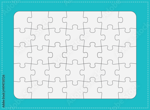 illustration of a rectangle shaped Jigsaw puzzle EPS Vector