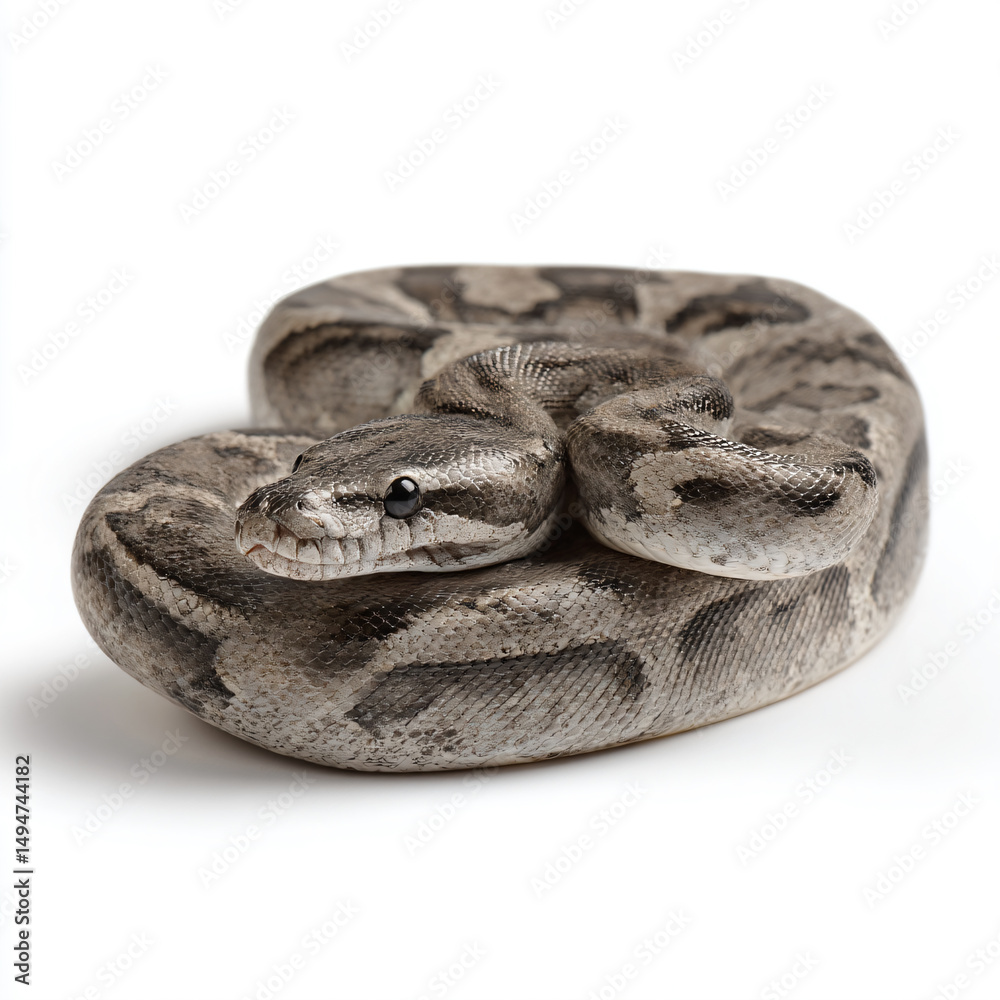 Obraz premium a snake is curled up on a white surface