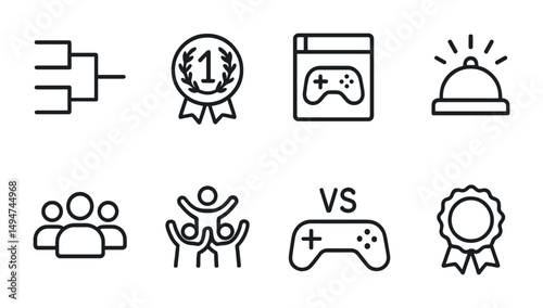 Gaming and competition icons for apps or websites design