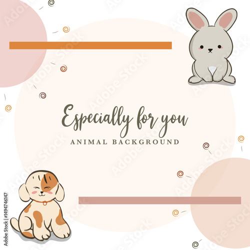 cute animal template background illustration