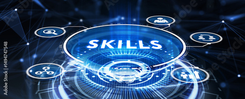 Coach motivation to skills improvement. Education concept. Training. Leadership skills. Human abilities. 3d illustration