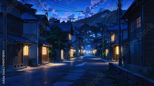  A cool village night scene