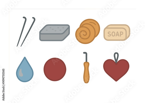 Spa and wellness flat icons set – soothing, relaxation, beauty symbols