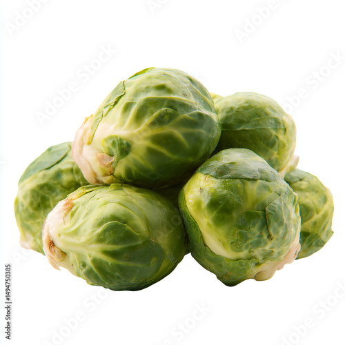 a pile of brussels sprouts on a white surface