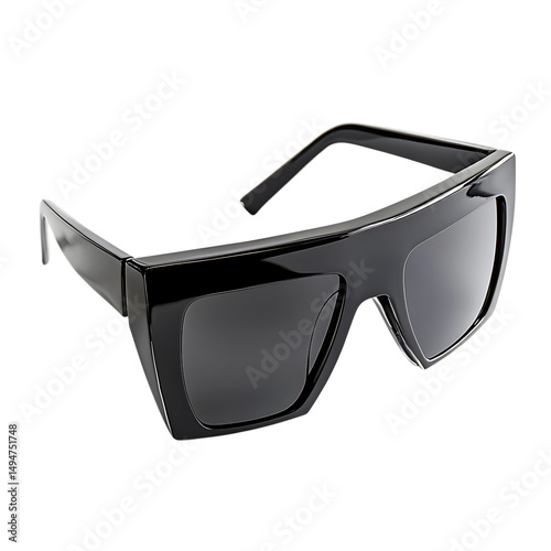 Sophisticated Oversized Sunglasses with Futuristic Design Isolated on Transparent Background