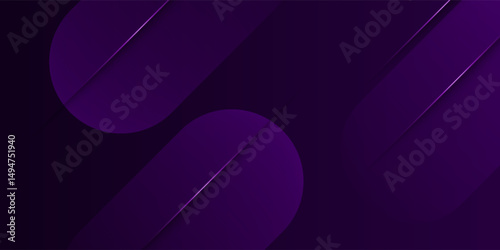 Abstract dark purple gradient illustration background with 3d look curve rectangle shape pattern. Dynamic design and luxury. Eps10 vector