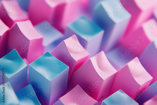 Abstract close up of colorful pastel gradient keyboard keys with soft lighting and smooth textures creating a vibrant and modern digital art design