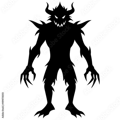 Halloween monster silhouette vector illustration 