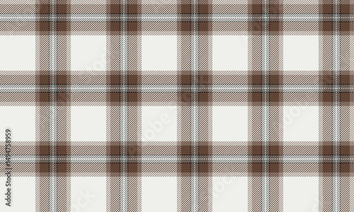 Plaid fabric pattern, white, brown, suitable for seamless textile design such as clothes, skirts, pants or aprons, adding a classic style that fits perfectly on many occasions.