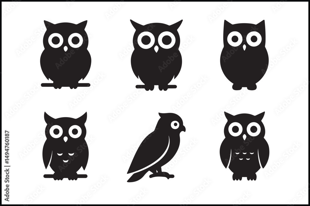 Different Owl Silhouette Art Different Owl Silhouette Art