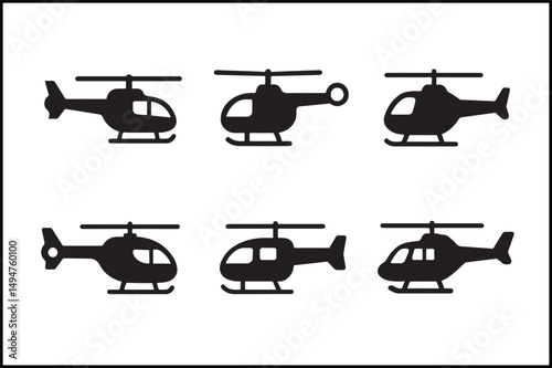 Various Helicopter Silhouette Art