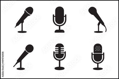 Assorted Microphone Silhouette
