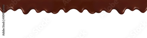 Melted chocolate drips - seamless horizontal border.