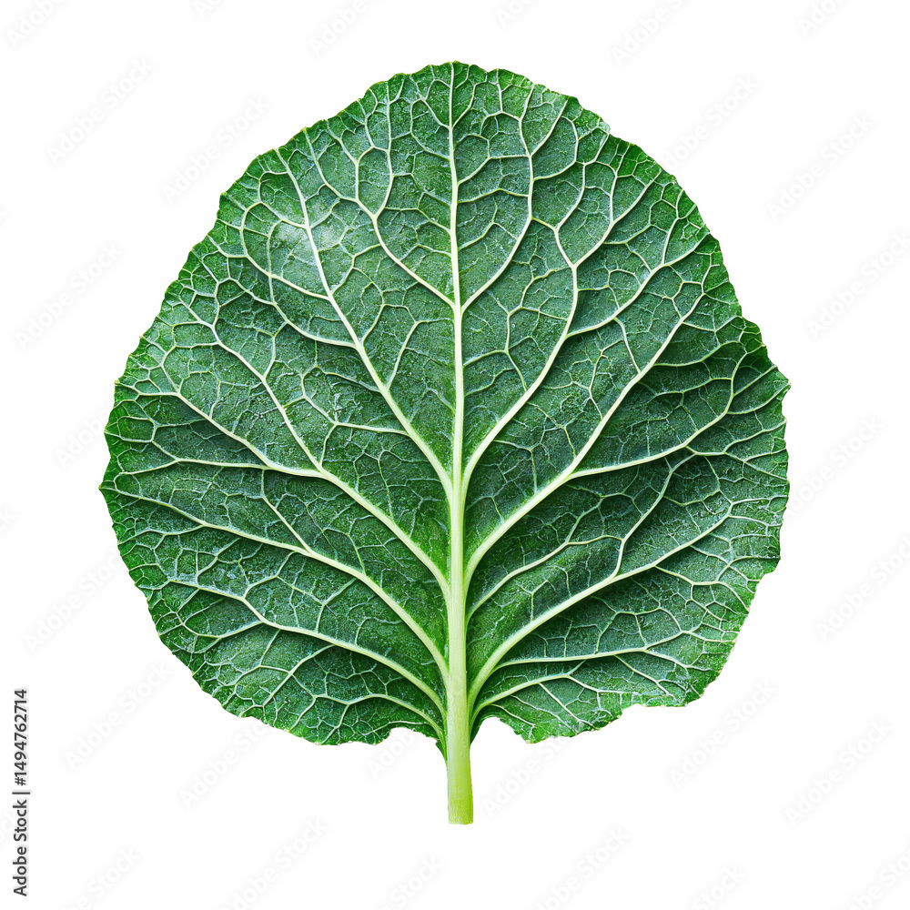 Fresh green leafy vegetable with detailed vein structure, vibrant color, and textured surface, ideal for healthy eating Fresh green leafy vegetable with detailed vein structure, vibrant color, and textured surface, ideal for healthy eating