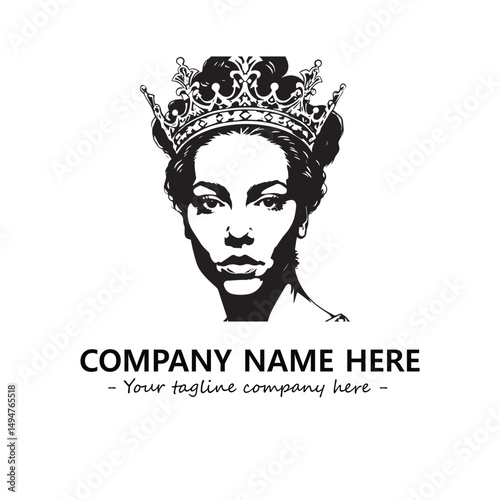 Head of queen logo company design vector illustration