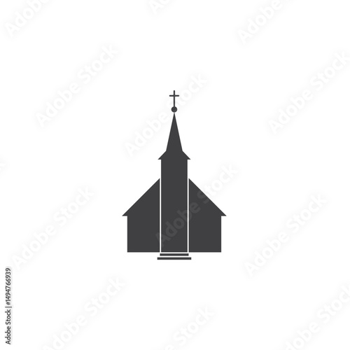 Church logo.Illustration of modern, clean church cross sign for a modern church sign.Icon of christian cross. Sign of catholic, religious and orthodox faith.